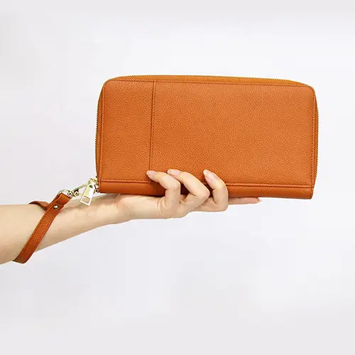  Elegant PU Leather Multi-Compartment Wallet with Wrist Strap